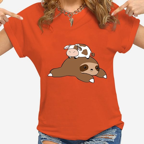 sloth Printing T Shirt Unisex Cool Summer Casual T Shirt - Shop Trendy Women's Fashion | TeeYours