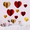 10PCS Heart 3D Mirror Paper 200cm Shopping Mall Wedding Birthday Party Decor