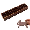 (US Only)Wooden Bobbin Set with Animal Shapes for DIY Sewing Storage Tool (Rabbit)