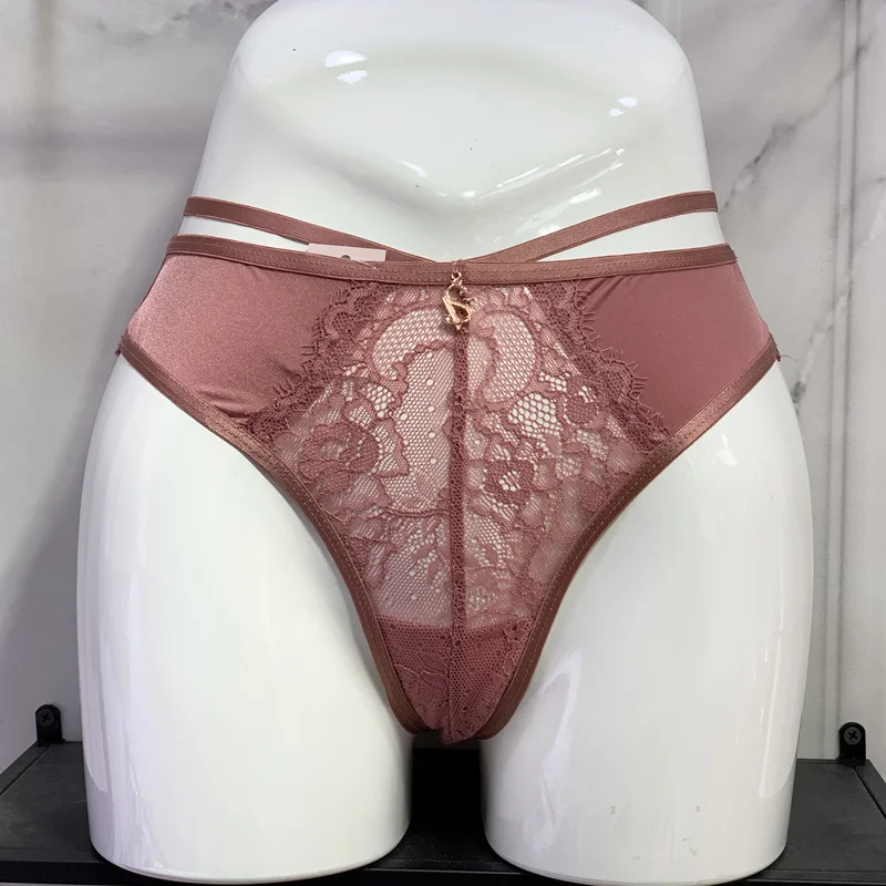 Athvotar Athvotar Low-Waisted T-Trousers Sexy Trousers Cotton Crotch Breathable Fine Strip Metal Hanging Water Drill Tong Trousers