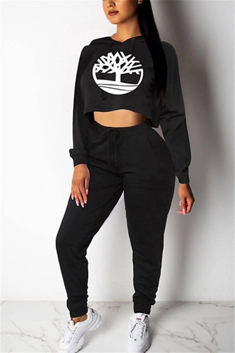 Loose Sports Long Sleeve Two Piece