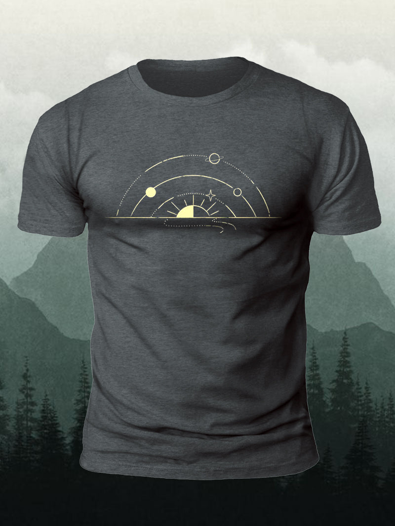 Men's Golden Starry Sky Short-Sleeved Shirt