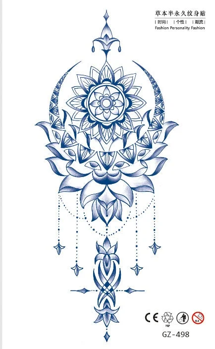 Temporary Waterproof Tattoos Stickers Creative Necklace Flower Juice Ink Lasting Girls Arm Neck Back Waist Buttocks Fake Tatoo