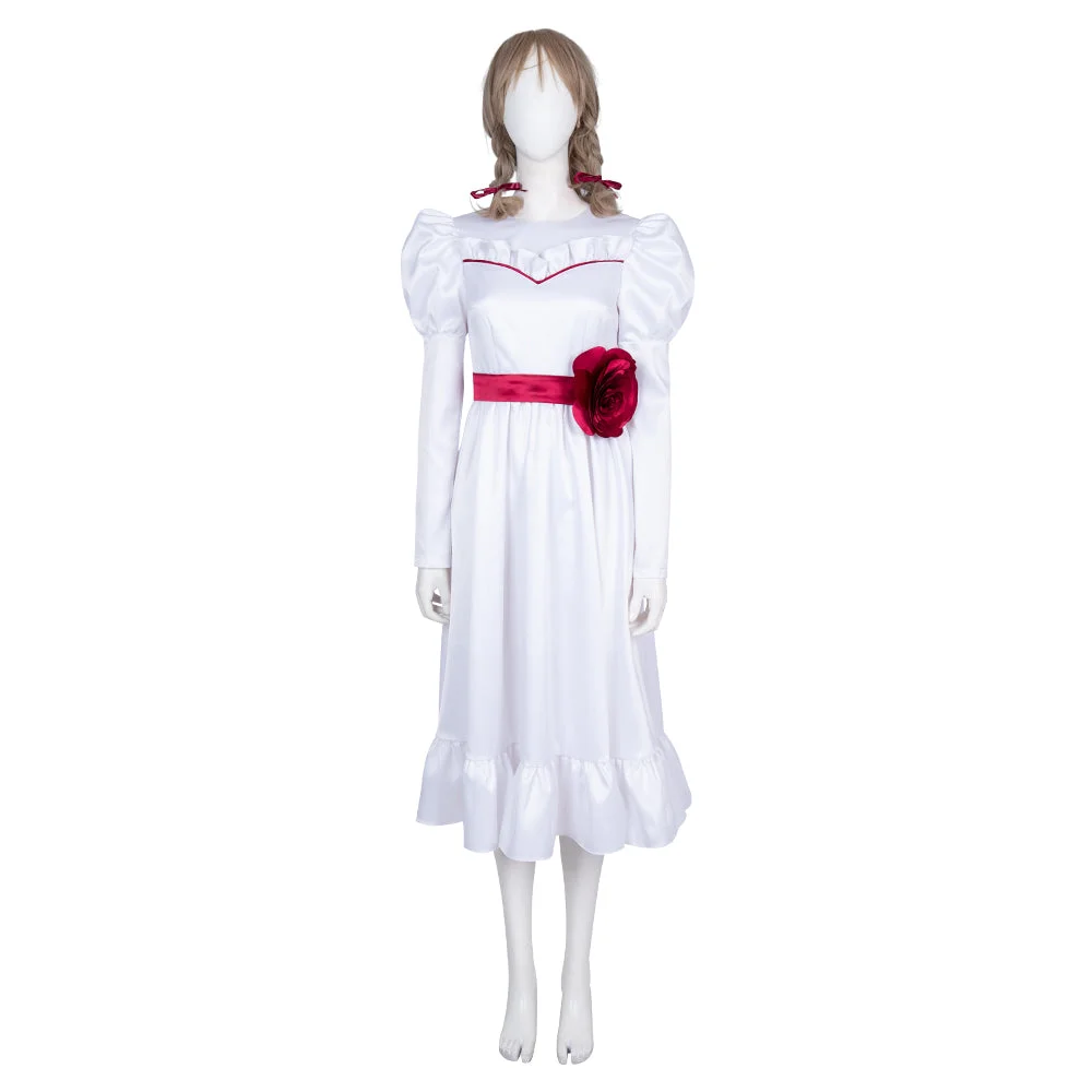 Annabelle Cosplay Costumes Halloween White Dress