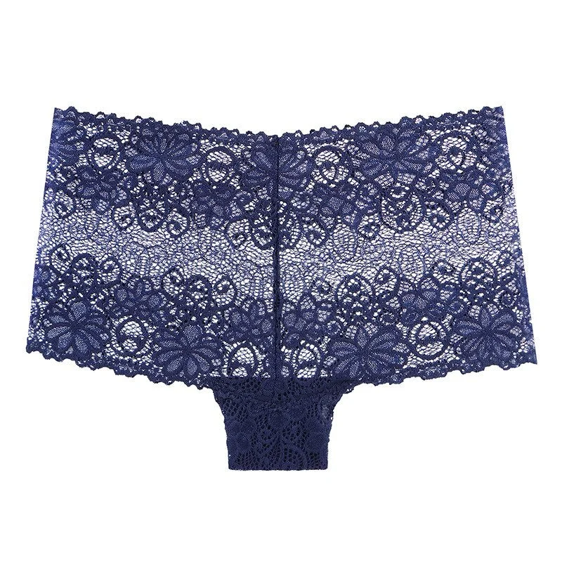 Meet'r Sexy Lace Panties Women Tempting Briefs Lingerie High Quality Transparent Underpant Mid Waist Intimates Underwear