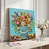 Framed Sunflower Blue Vase -  DIY Button Art Painting Kit for Creativity DIY Pearl Dot Crafts for Gift Home Wall Decor 30*30CM
