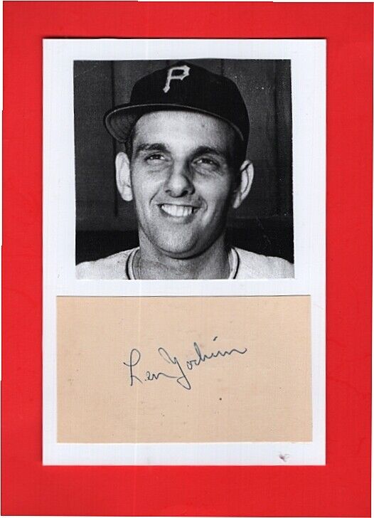 1951 LEN YOCKIM-PITTSBURGH PIRATES AUTOGRAPHED CUT W/ PIX-(d.2013)