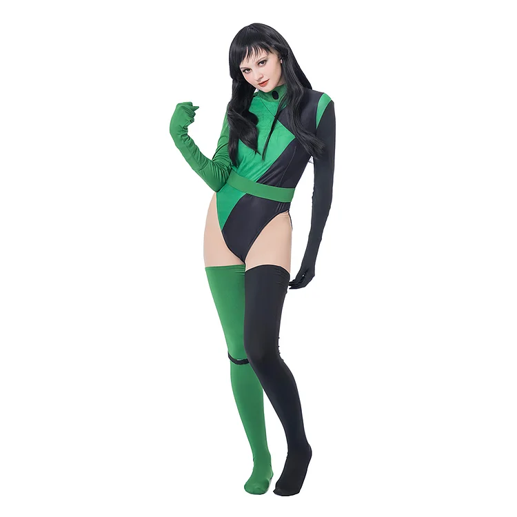 ✨In Stock✨Women's Shego Cosplay costume Super Villains Shego Bodysuit Jumpsuit with Gloves