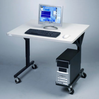 Balt® 89847 Brawny Mobile Table, 25-1/2"- 33-1/2"H x 36"W x 30"D, Gray