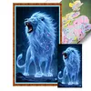 Blue Glowing Lion-11CT Stamped Cross Stitch 40*70cm(Big Size) tapestrymarket
