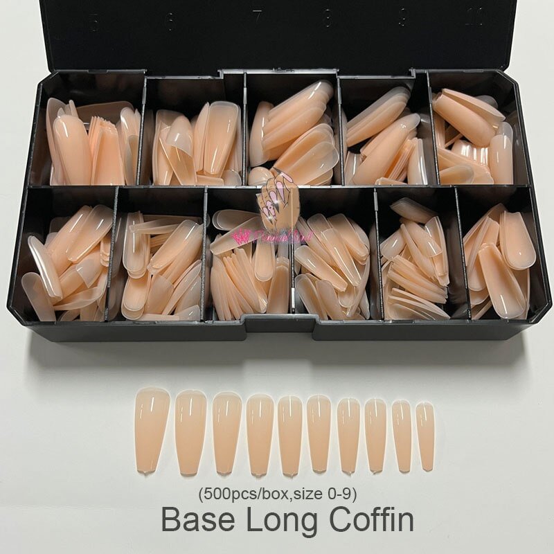 Gel X Nails Extension System Full Cover Sculpted Clear Square Medium Coffin Press On False Nail Tips