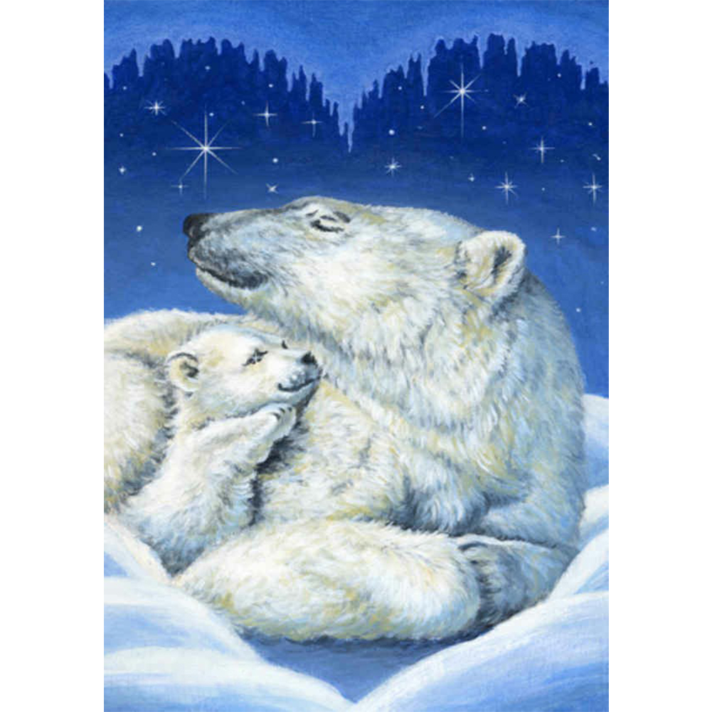 

Polar Bear Mother - Round Drill Diamond Painting - 30*40CM, 501 Original