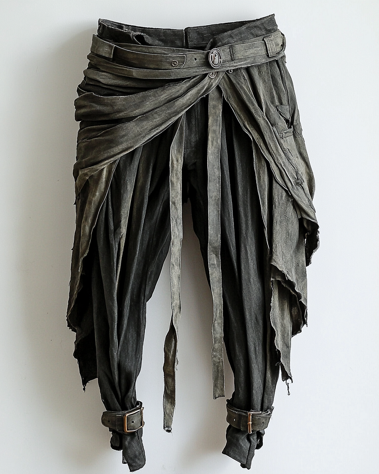Distressed solid color pants ce13