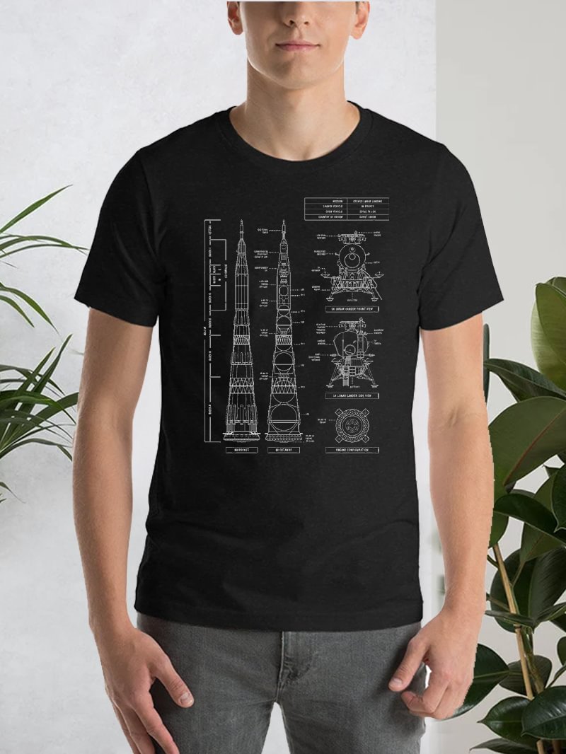 Spacecraft Printed Men's Round Neck T-Shirt in  mildstyles