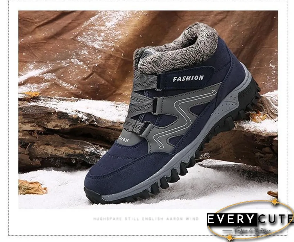 Men Boots Winter With Fur Warm Snow Boots Men Winter Boots Footwear Fashion Safety Ankle Shoes
