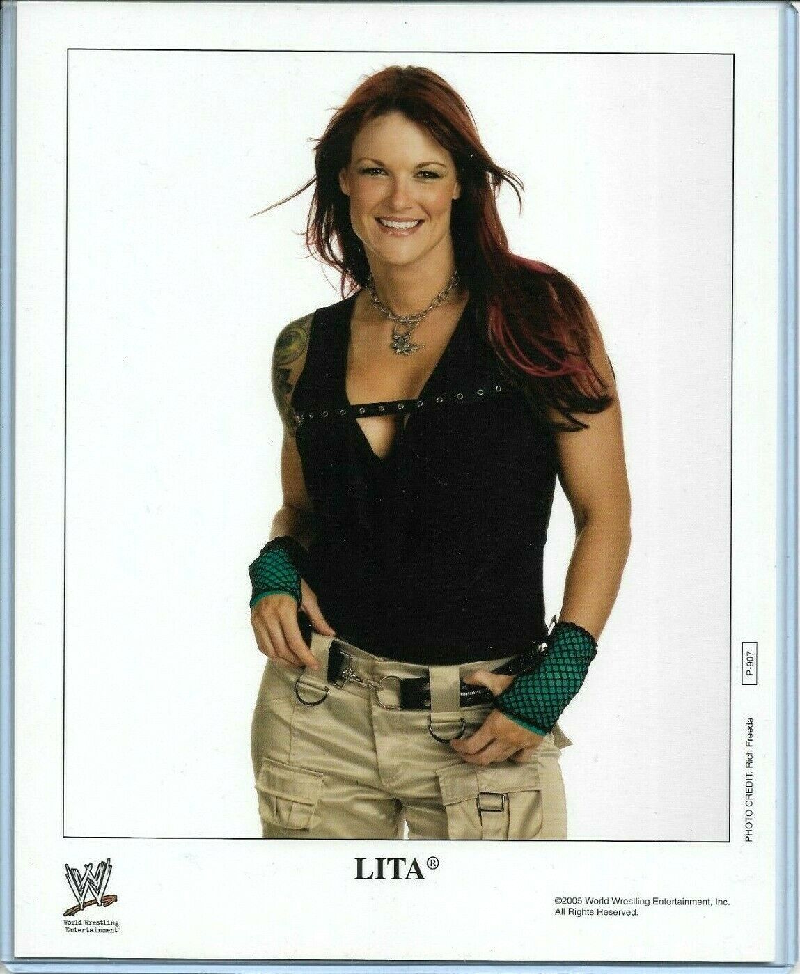 WWE LITA P-907 OFFICIAL LICENSED AUTHENTIC ORIGINAL 8X10 PROMO Photo Poster painting VERY RARE