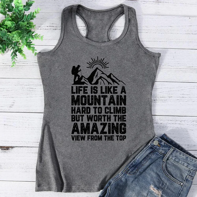 Life is like a mountain hard to climb but worth the amazing view from the top Vest Tank Top-0025861-Annaletters