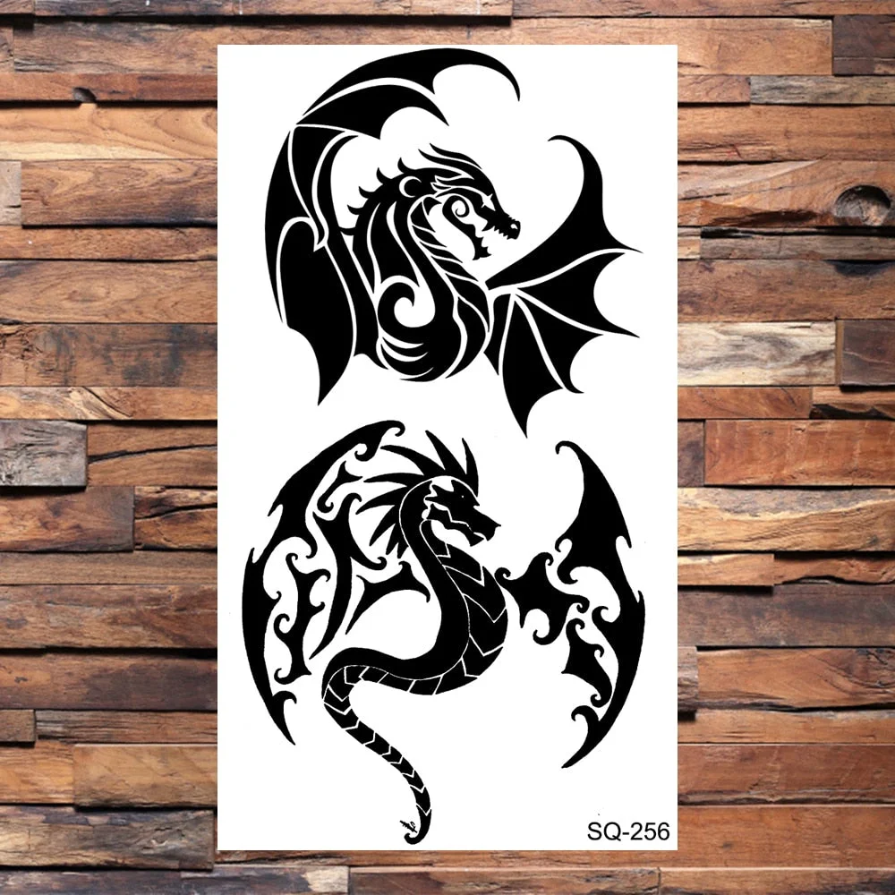 Skull Temporary Tattoos For Adults Men Realistic Tiger Lion Forest Praying Tatoos Vampire Snake Fake Tattoo Sticker Body Leg
