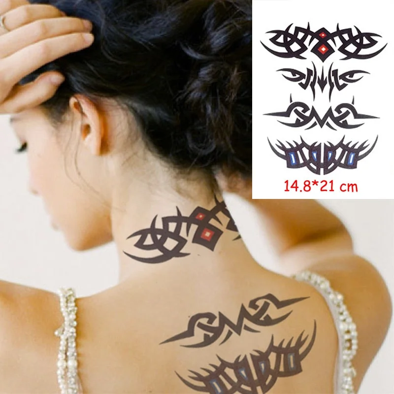 Temporary Tattoo Stickers Sexy Rose Heart-shaped Wreath Fake Tatto Waterproof Tatoo Back Leg Arm Belly Big Size for Women Girl