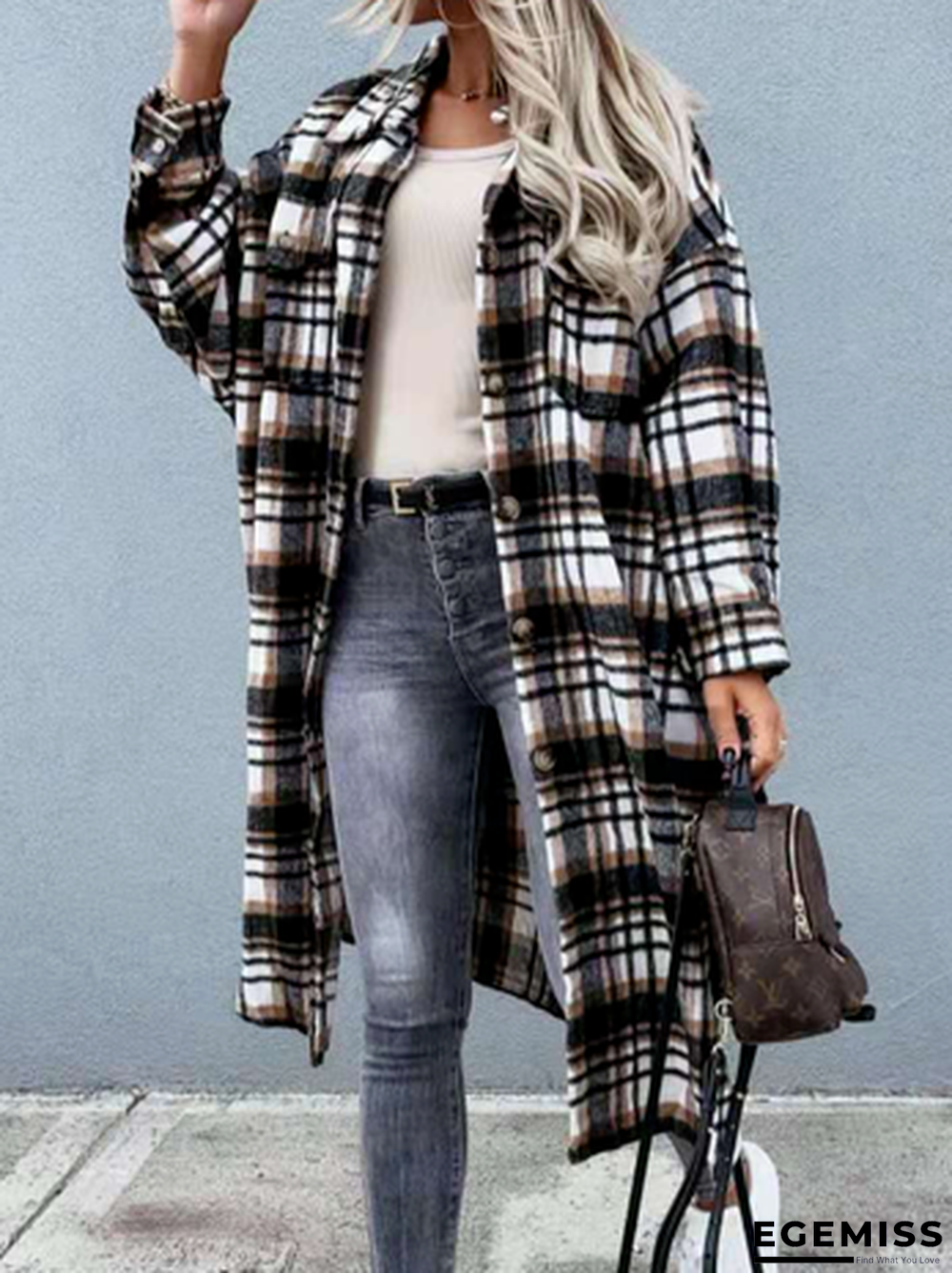 Casual Checked Outerwear | EGEMISS