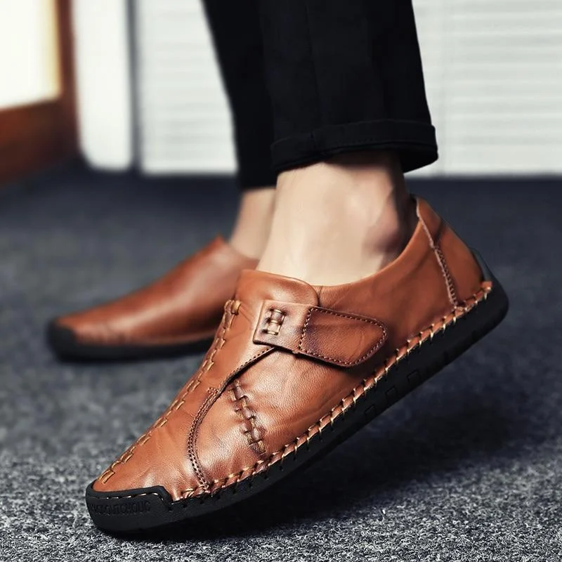 Men's Genuine Leather Flats Shoes Loafers Moccasin Slip On Sneakers Shoes