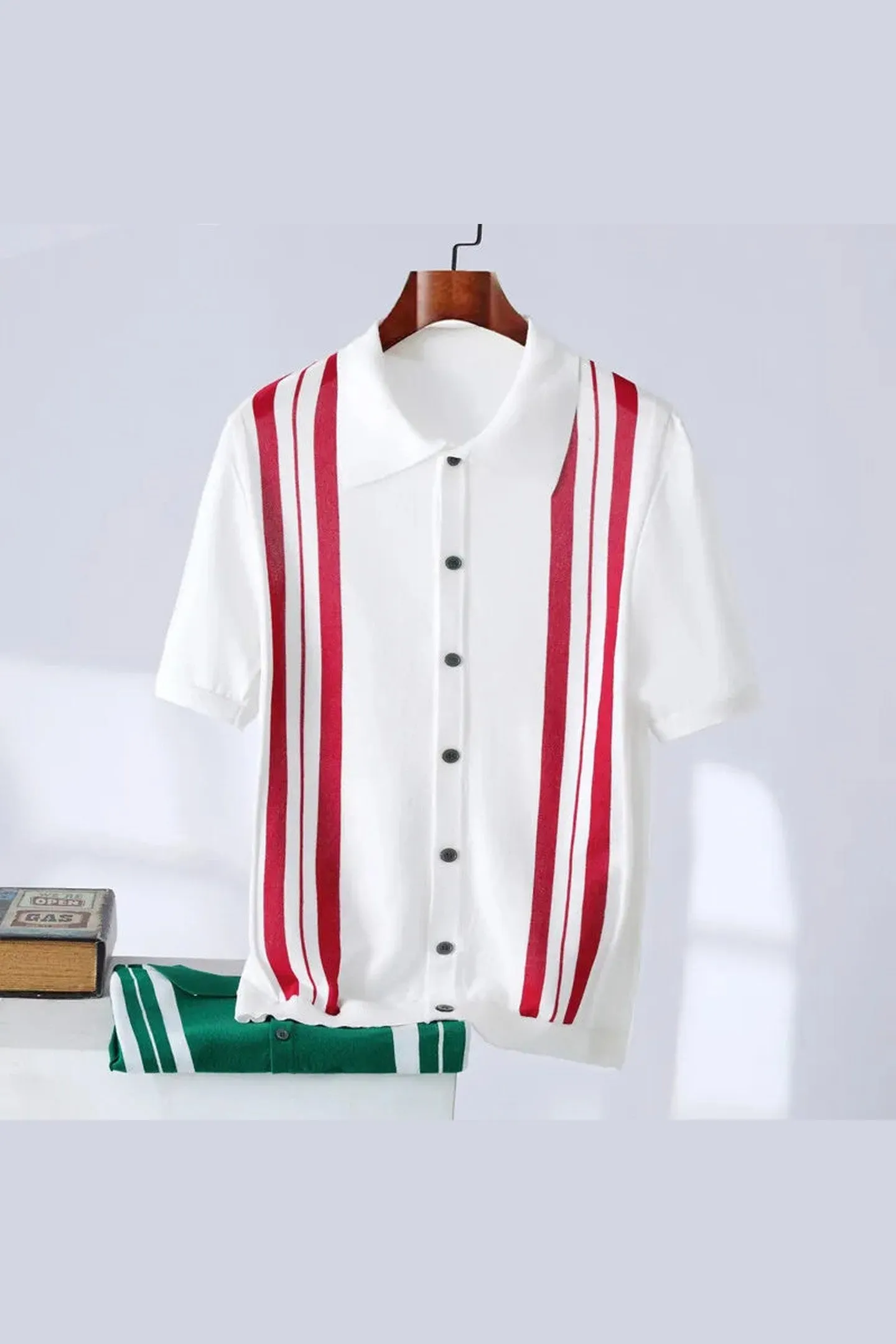 Men's Striped Knit Shirt &ndash; Breathable Casual Summer Wear