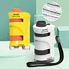 Pocket Microscope Built-in LED Light 60X-180X LED Pocket Microscope with 60x-180x Magnification for Children Students Adults Laboratory School