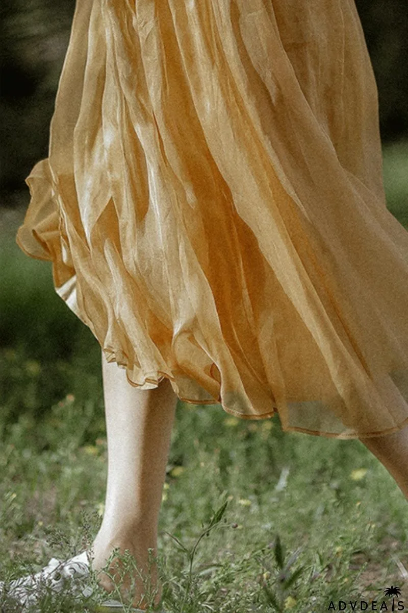 Elegant Pleated Mesh Skirt