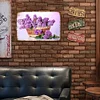 Lilacs in Flower Basket - Vintage Metal Signs - 30*40cm - Garden