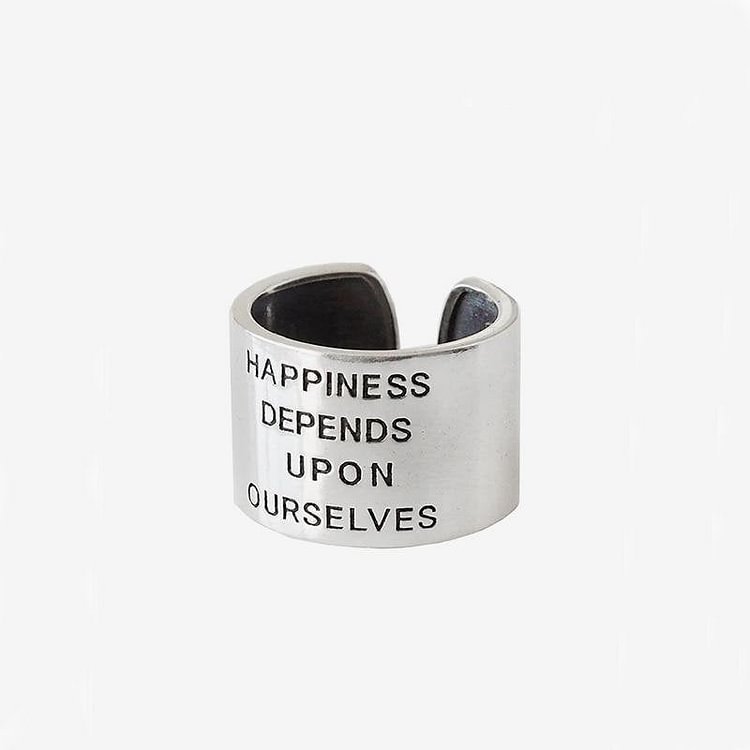 'Happiness Depends Upon Ourselves' Ring