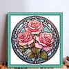 Flower Glass Painting - 11CT Stamped Cross Stitch 40*40cm/15.75*15.75in(glass painting cross stitch) tapestrymarket