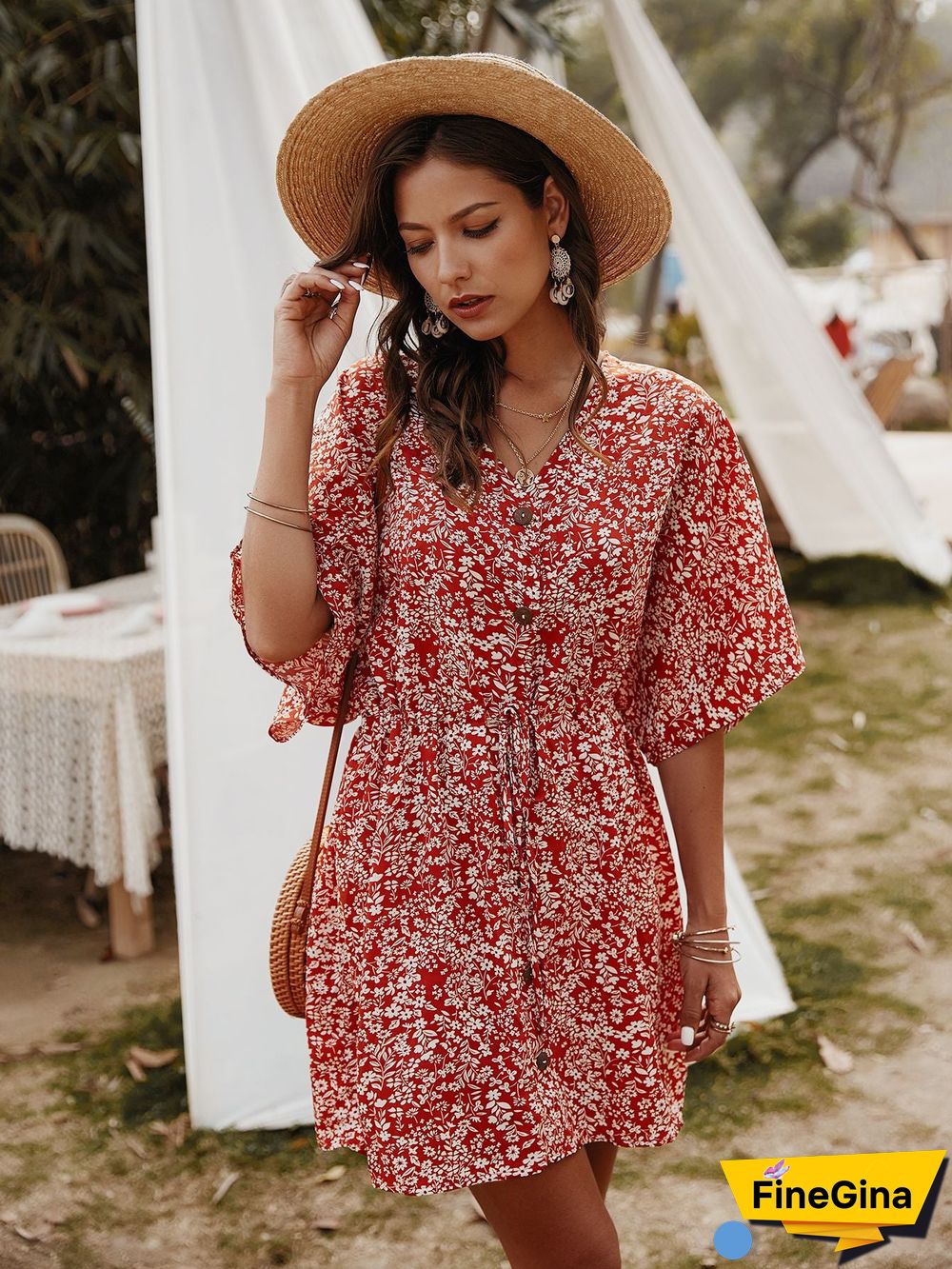 Women's Dress Spring/Summer Small Broken Flower Skirt