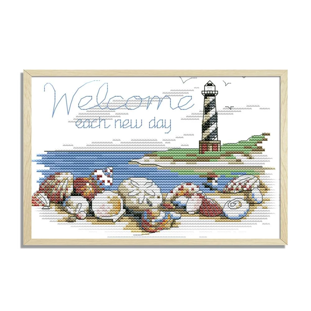 14ct Stamped Cross Stitch - Shell Lighthouse(22*16cm)