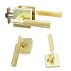[US Local Warehouse] Verdurancd Heavy Duty Privacy Doors Handles with Locks Square Entrydoor Knurled Handle for Left Right Sided for Front Entrance and Bedrooms Passage