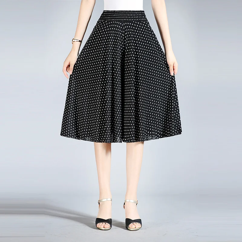 (Spring Sale-45% OFF) Women's High Elastic Waist Pleated Chiffon Wide Leg Culottes