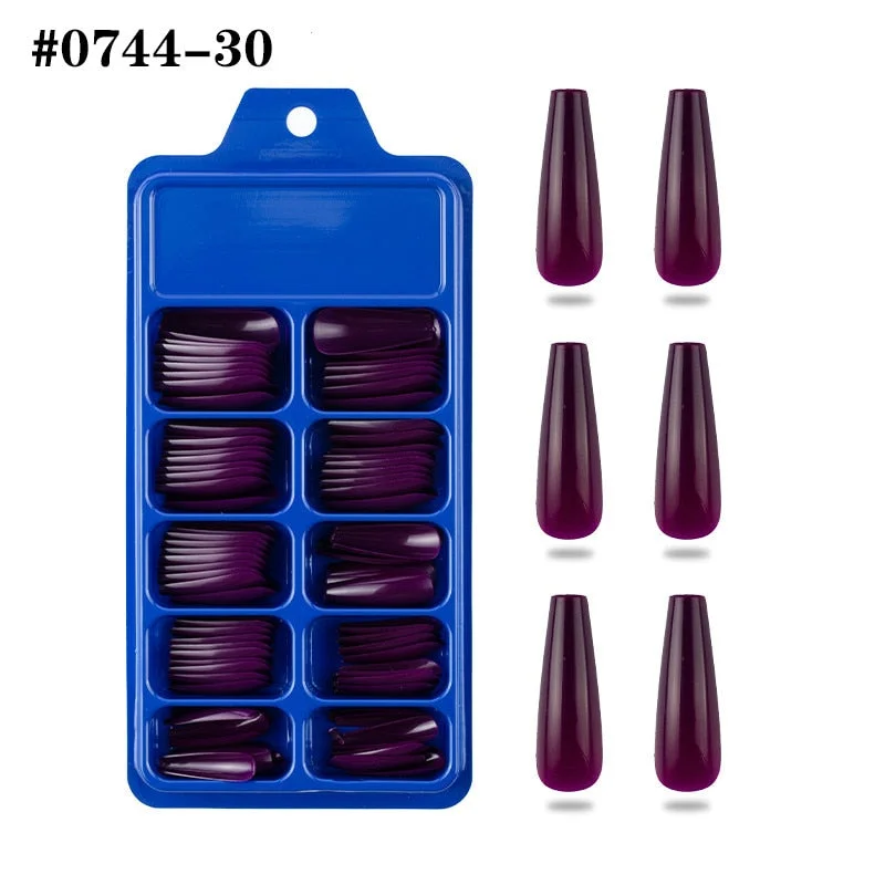 Lamemoria 100/500pcs/opp/box Fake Nails Coffin Nail Tips Press on Nails Natural Clear Long Ballerina DIY False Nail Full Cover-Nail Inspo