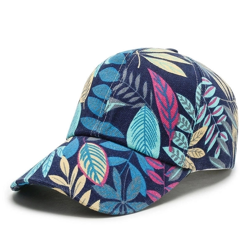 Unisex Basic Color Block Printing Flat Eaves Baseball Cap