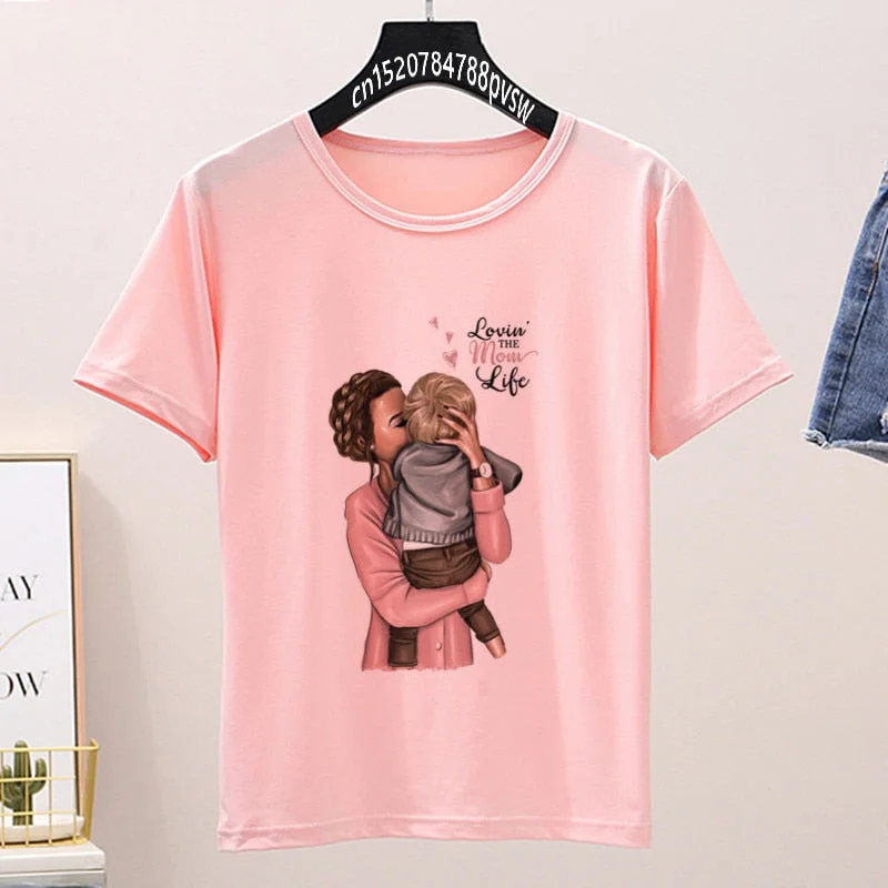Family Matching Mam and Me Pink T-shirt Mother Daughter Tshirt Mommy And Me Shirt Set Vacation Shirt Set Mother's Day Drop Ship