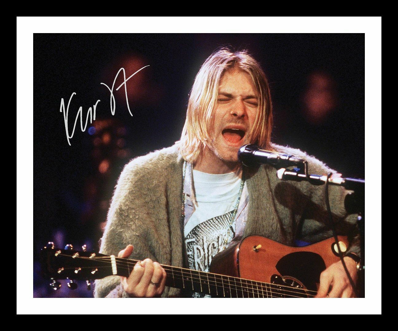 Kurt Cobain - Nirvana Autograph Signed & Framed Photo Poster painting 1