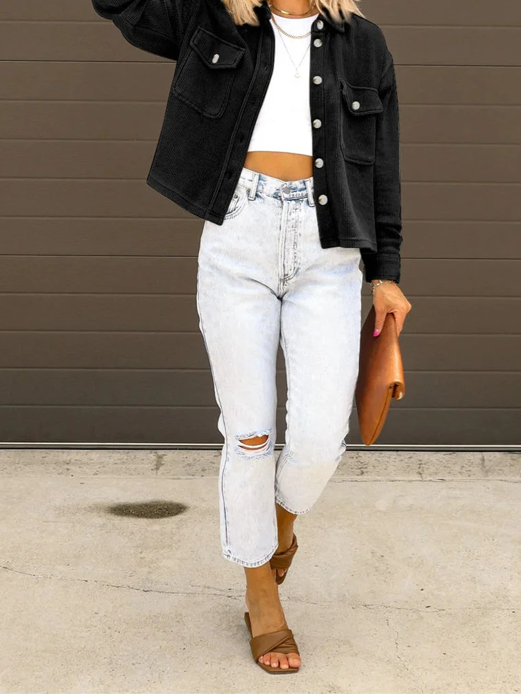 Women Half Sleeve V-neck Solid Color Dress