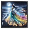 Girls With Fluorescent Lights On The Beach - 18CT Counted Cross Stitch - 35*35cm