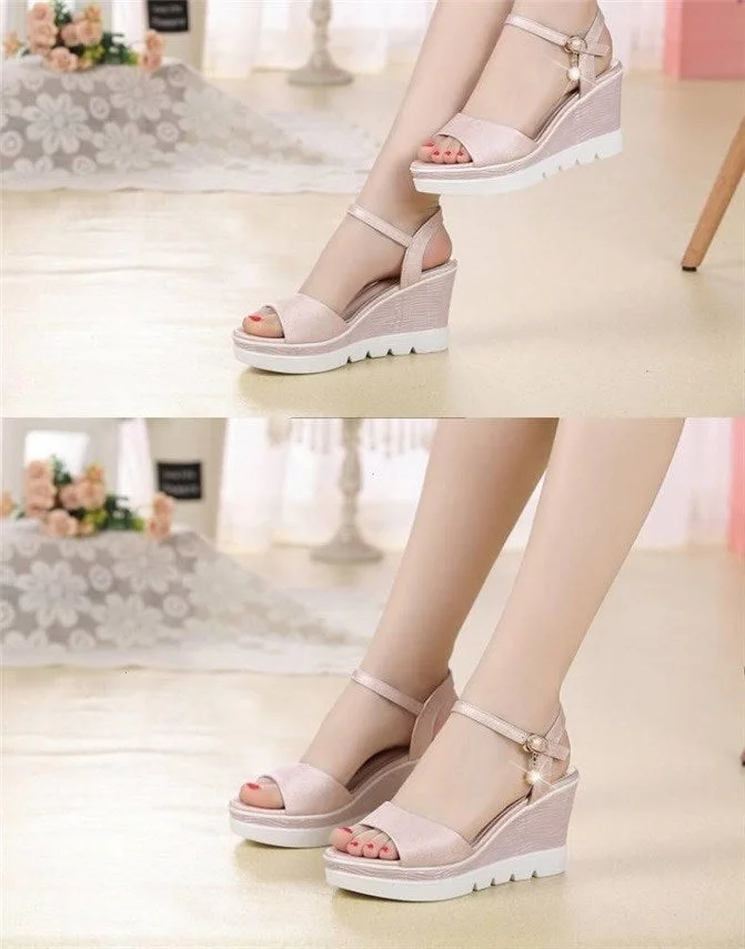 Size 35-40 2022 New Novelty Summer Female Sandals Women's Wedges Super High Heels Shoes Woman Collocation Daily Dress Shoes W303