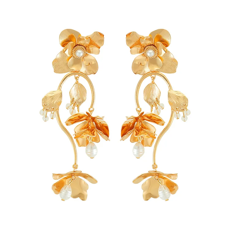 Metal Petal Earrings