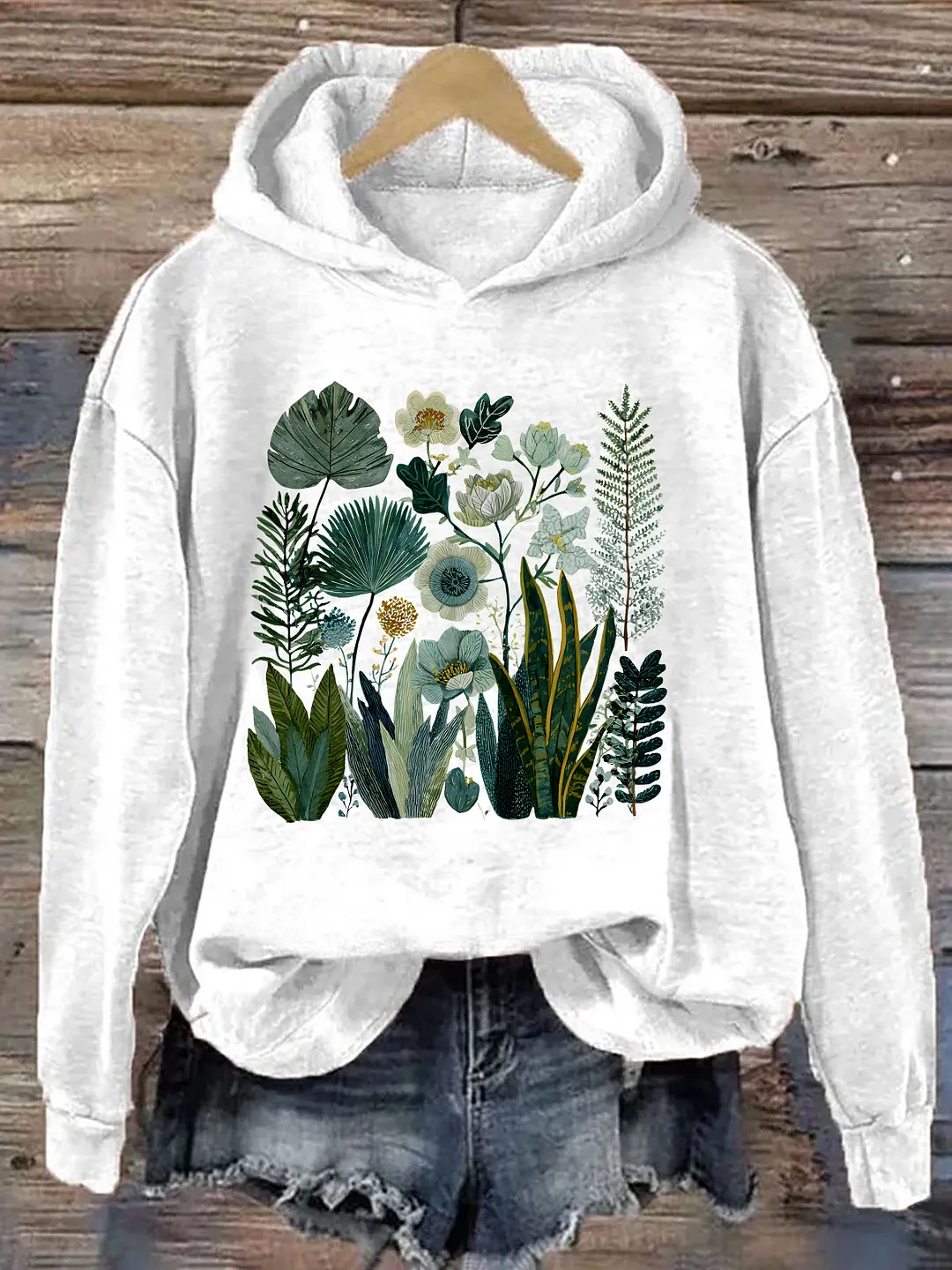 Botanical Fern And Wildflower Plant Lover Hoodie