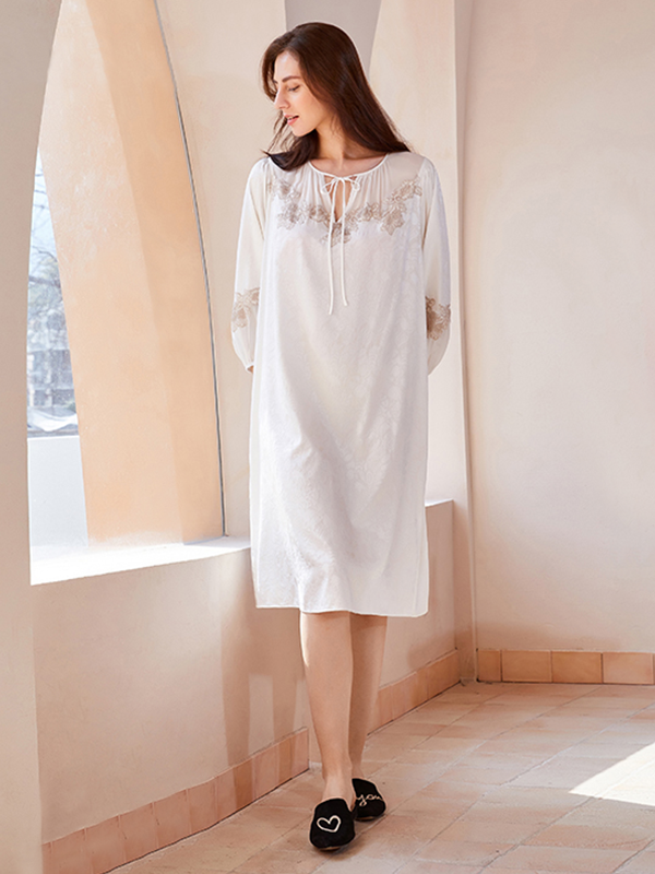 19 Momme French Royal Style Silk Nightgown
