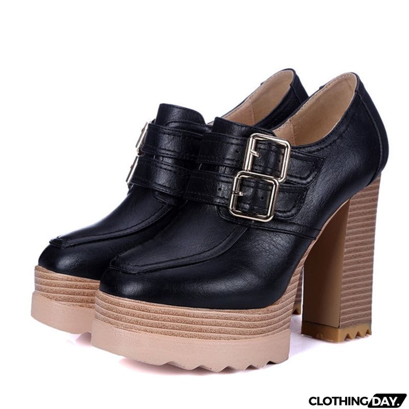 Microfiber High Heel Round Toe Leisure Shoes