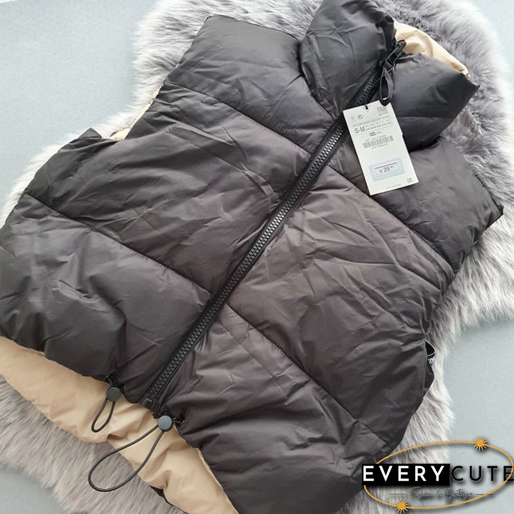 Autumn Winter New Women Vintage Black Jacket Coat Fashion Double Sided Warm Sleeveless Outerwear Female Casual Short Cotton Tops