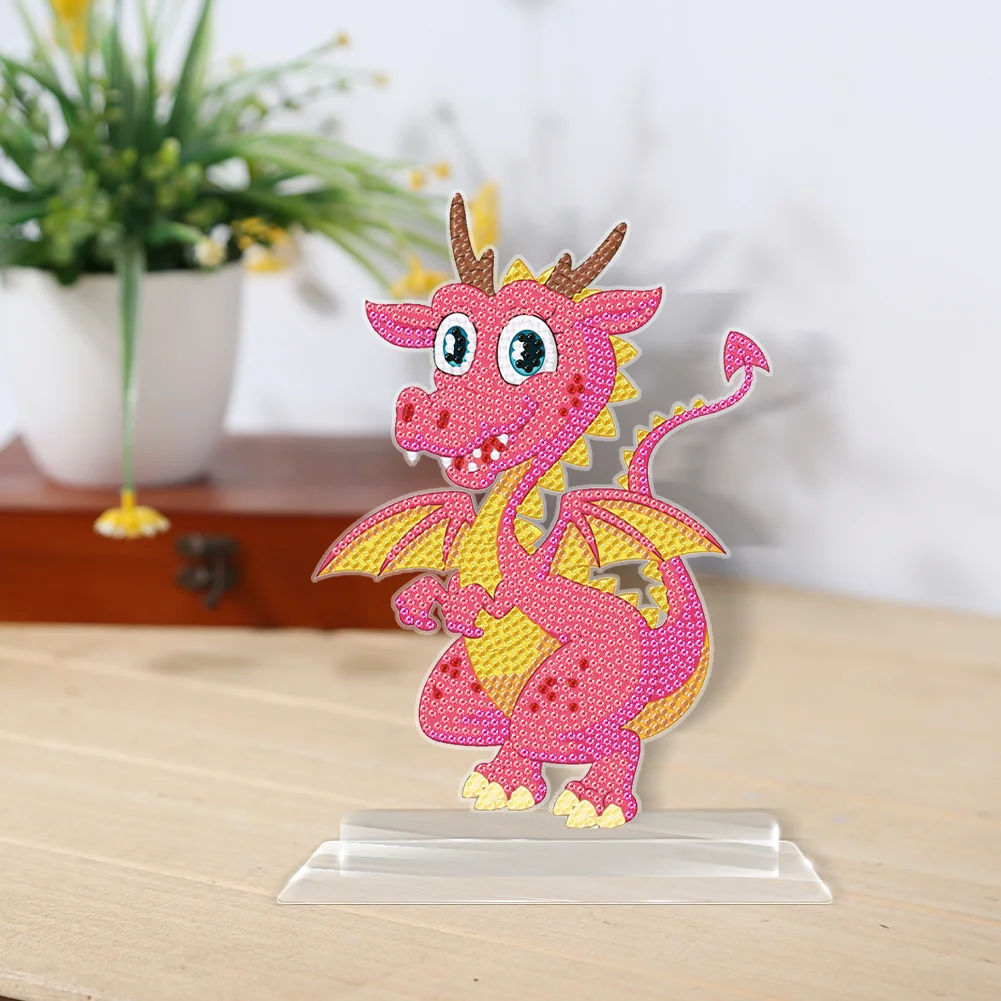 DIY Crystal Diamond Ornament Acrylic Multi-Color Dragon Kids Gift (5#)