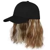 Perruque casquette de baseball 2 en 1 aux cheveux boucl&eacute;s