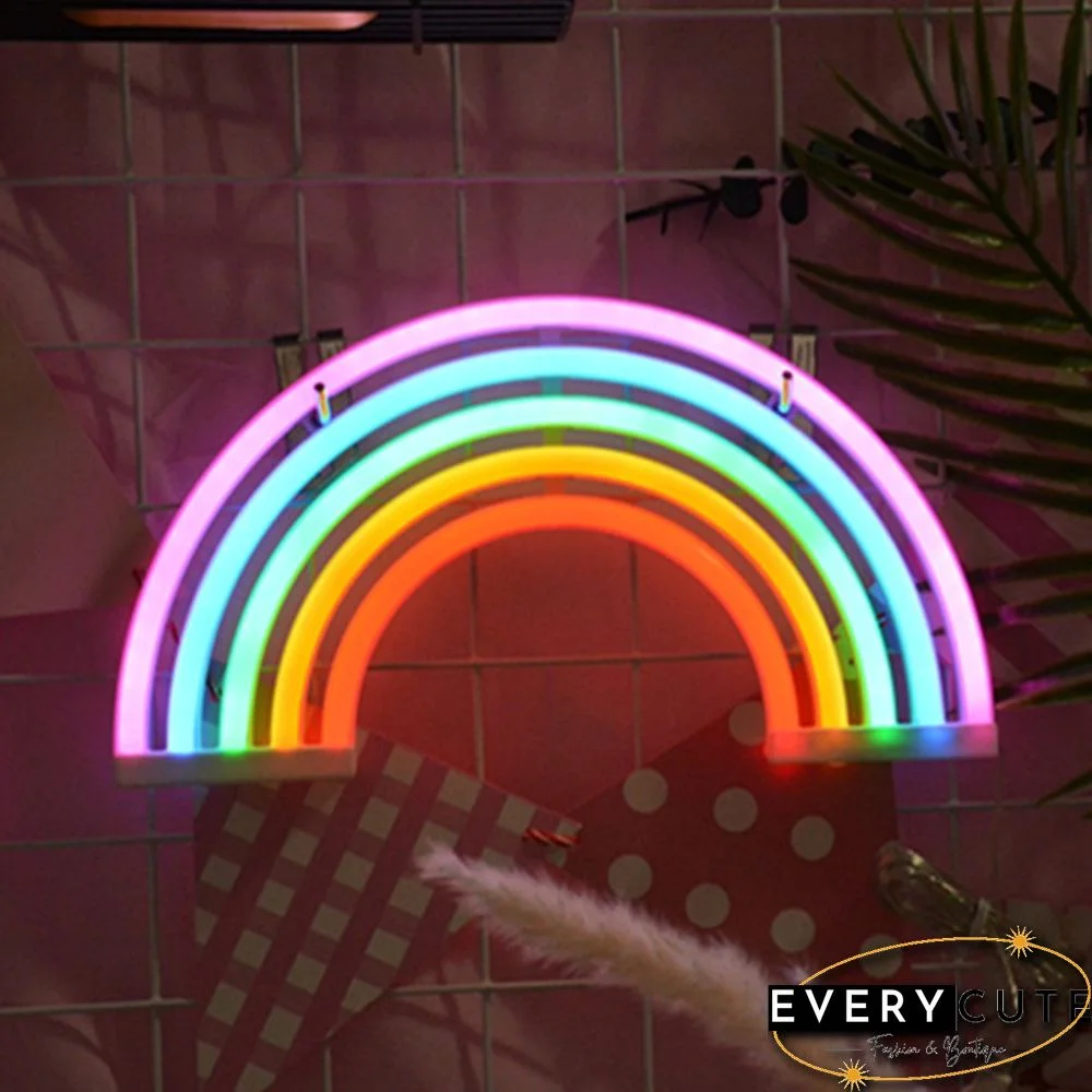 Rainbow Neon Sign Led Rainbow Light Lamp For Dorm Decor Rainbow Decor Neon Lamp Wall Decor Christmas Neon Bulb Tube
